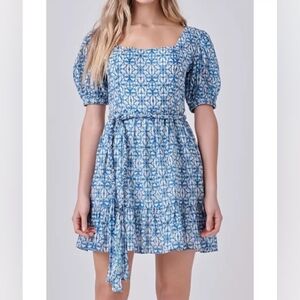 English Factory Printed Mini Dress